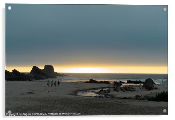 Zambujeira do Mar Beach at Sunset Acrylic by Angelo DeVal