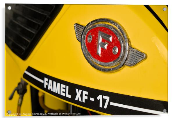 Classic Zundapp bike XF-17 gas tank logo detail Acrylic by Angelo DeVal