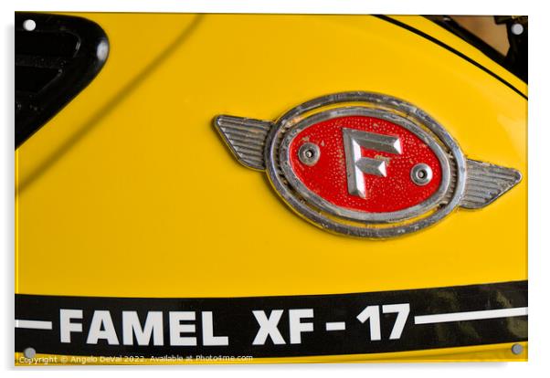 Classic Zundapp bike XF-17 gas tank logo detail Acrylic by Angelo DeVal