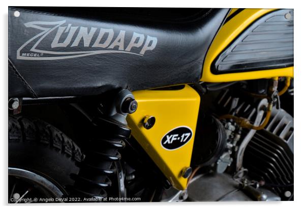 Classic Zundapp bike XF-17 side view Acrylic by Angelo DeVal