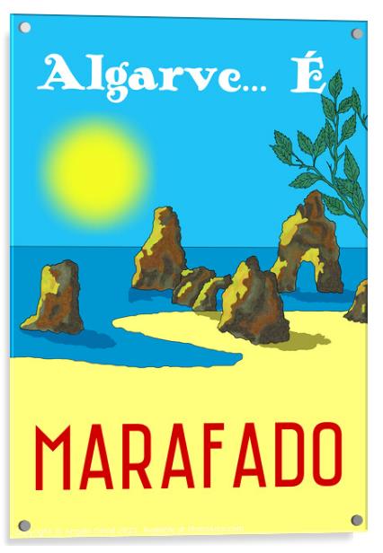 Algarve E Marafado. Vintage Mosaic Illustration Acrylic by Angelo DeVal