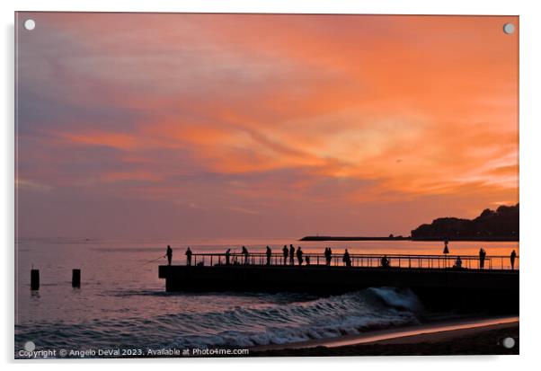 Praia dos Pescadores Warm After Sunset Acrylic by Angelo DeVal