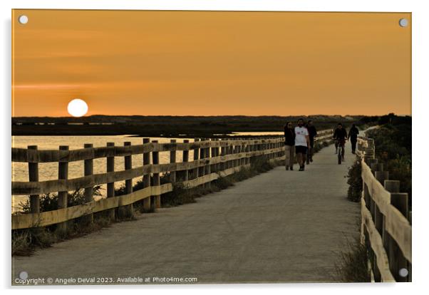 Sunset by Salinas Path in Faro Acrylic by Angelo DeVal