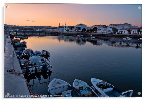 Tranquil Dusk Reflections in Tavira Acrylic by Angelo DeVal