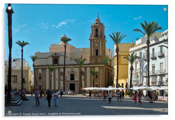 Cathedral Square in Cadiz Acrylic by Angelo DeVal