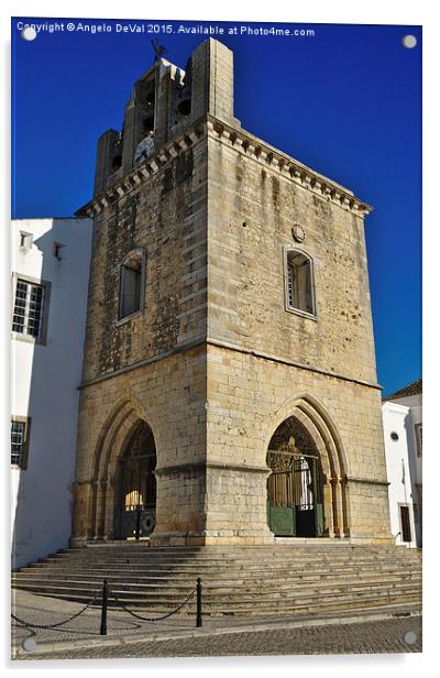 Faro main church bells tower Acrylic by Angelo DeVal
