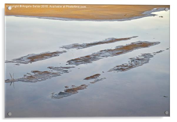 Dried salt evaporation pond  Acrylic by Angelo DeVal