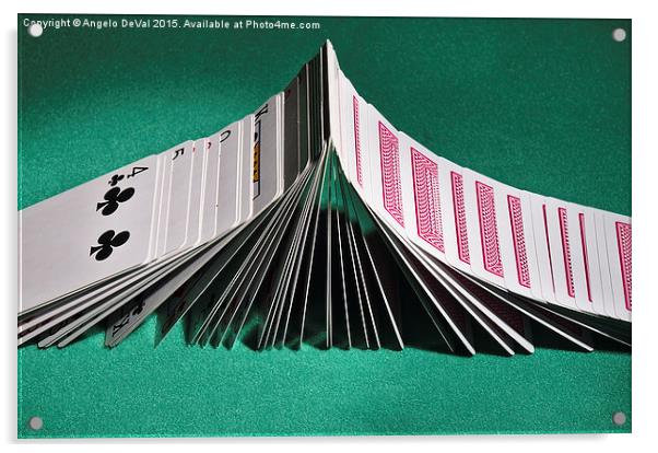 Playing cards domino  Acrylic by Angelo DeVal