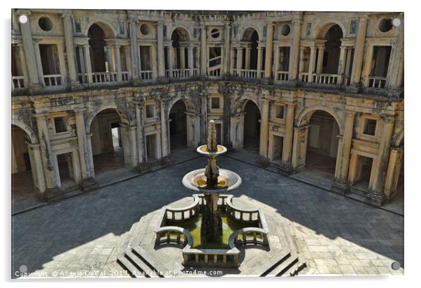 Fountain in the Convent of Christ. Tomar, Portugal Acrylic by Angelo DeVal