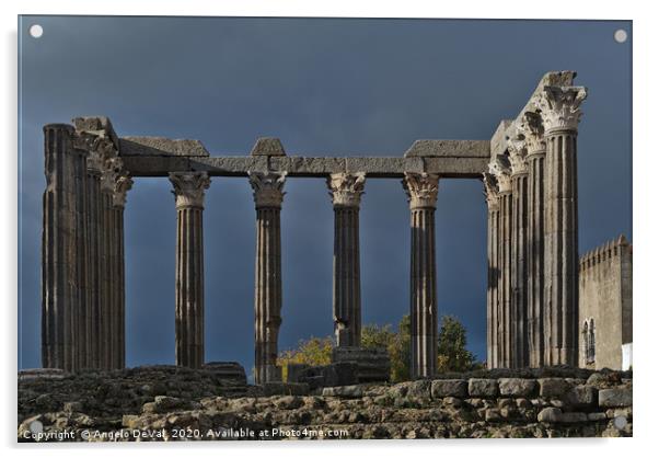 Roman Temple of Evora Acrylic by Angelo DeVal