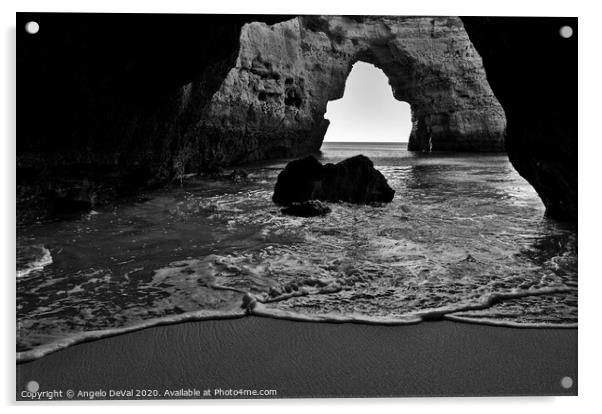 Silky Waves in Monochrome Acrylic by Angelo DeVal