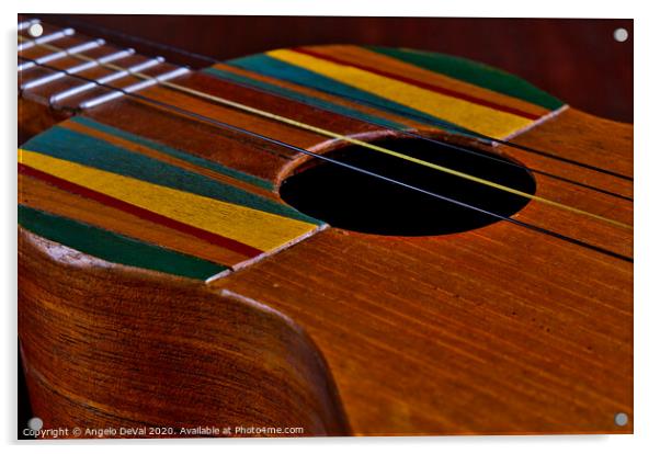 Cuatro Guitar Acrylic by Angelo DeVal
