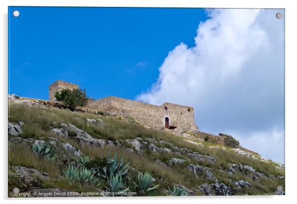 Aracena Castle Acrylic by Angelo DeVal