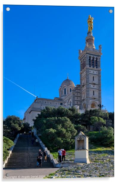 Notre-Dame de la Garde View - Marseilles Acrylic by Angelo DeVal