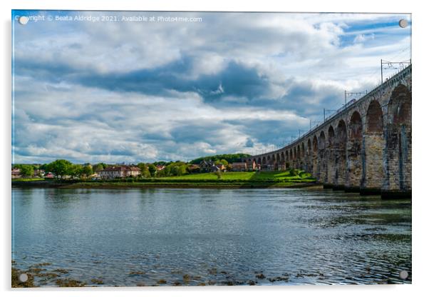 Royal Border Bridge across the River Tweed Acrylic by Beata Aldridge