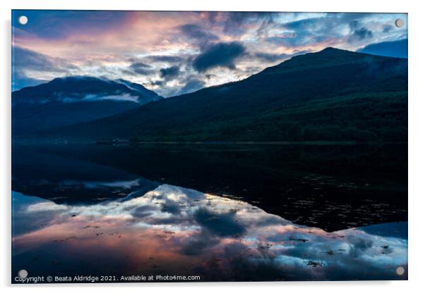 Loch Long sunset Acrylic by Beata Aldridge