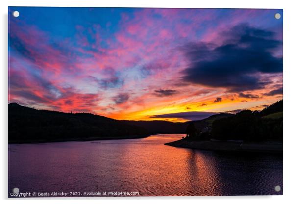Sunset over Ladybower Reservoir Acrylic by Beata Aldridge
