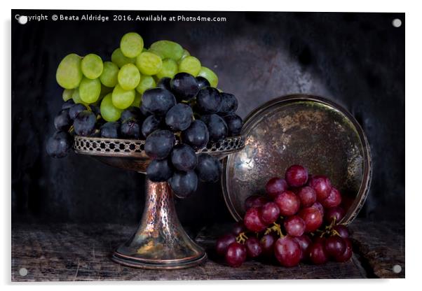 Vintage grapes Acrylic by Beata Aldridge