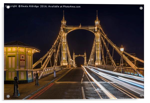 Albert Bridge Acrylic by Beata Aldridge