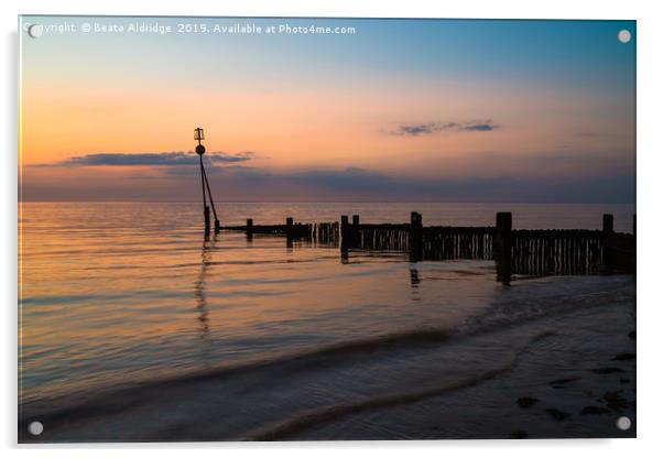 Sunset and the sea. Acrylic by Beata Aldridge
