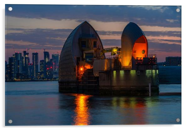 Thames Barrier Acrylic by Beata Aldridge