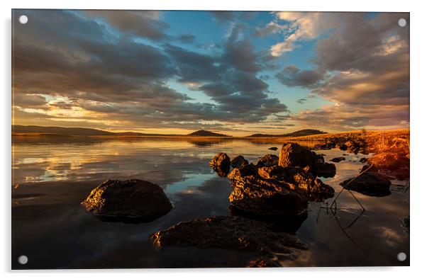  Sunset Big Lake AZ Acrylic by Chris Pickett