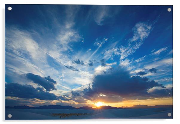 White Sands Sunset Acrylic by Chris Pickett