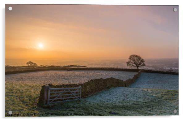 Wintry Dawn  Acrylic by John Ealing