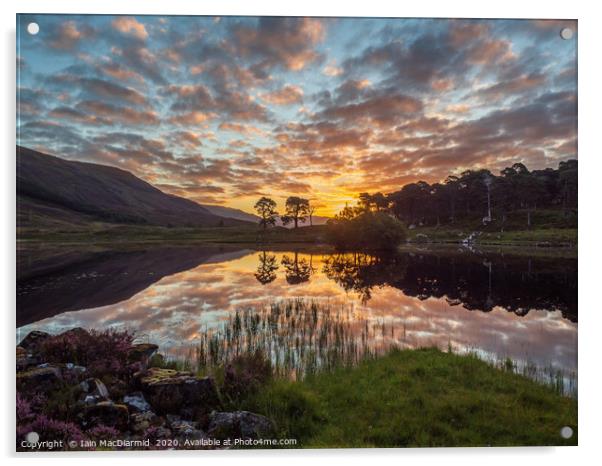 Glen Cannich Sunrise Acrylic by Iain MacDiarmid