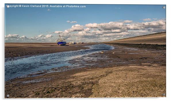 Fishing Boats at low tide Acrylic by Kevin Clelland