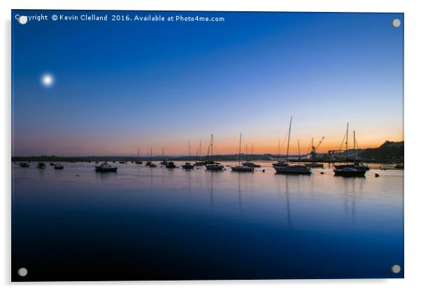 Sunrise at Saltash Cornwall Acrylic by Kevin Clelland