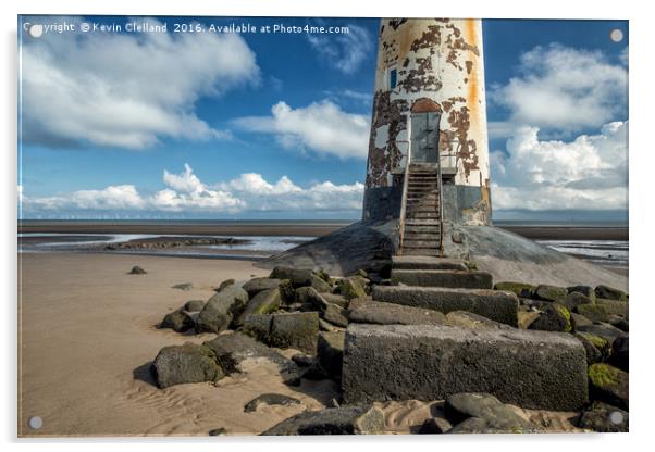 Talacre Beach Lighthouse Acrylic by Kevin Clelland