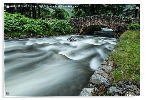 River Flowing Acrylic by Kevin Clelland