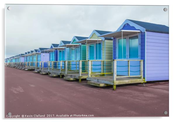 Beach Huts Acrylic by Kevin Clelland