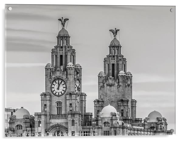 Liverpool's Liver Birds Acrylic by Kevin Clelland
