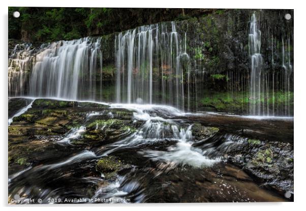 Sgwd Isaf Clun-Gwyn Waterfall Acrylic by Kevin Clelland