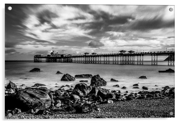  Llandudnp Pier in Black and White  Acrylic by Chris Evans
