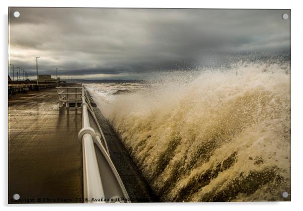 Splash Point , Rhyl  Acrylic by Chris Evans