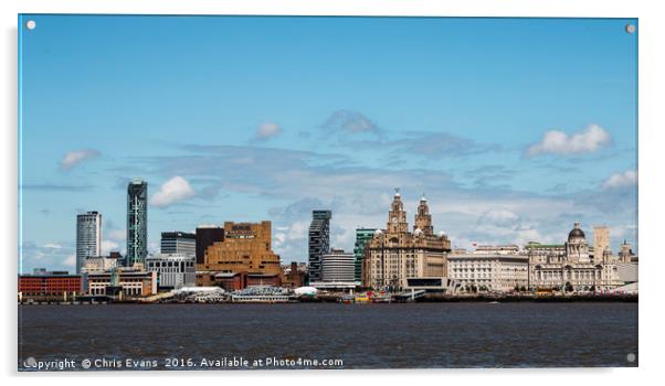 Liverpool Skyline Acrylic by Chris Evans