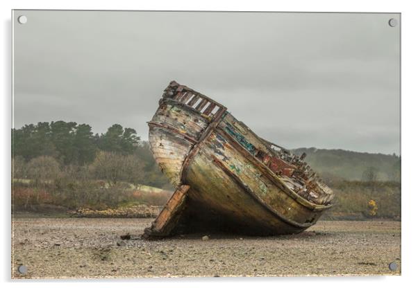 The Old Wreck in Dulas Bay  Acrylic by Chris Evans