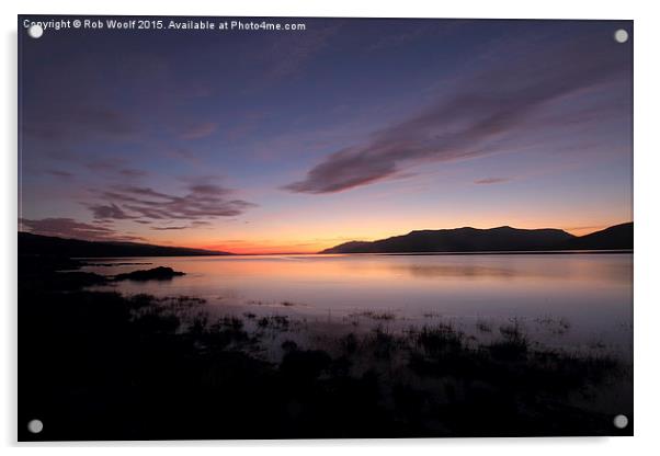  Loch Scridain Sunset Acrylic by Rob Woolf