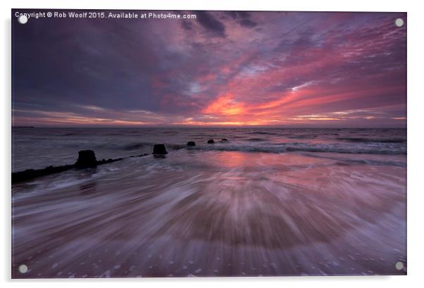  Wavey Sunrise Acrylic by Rob Woolf