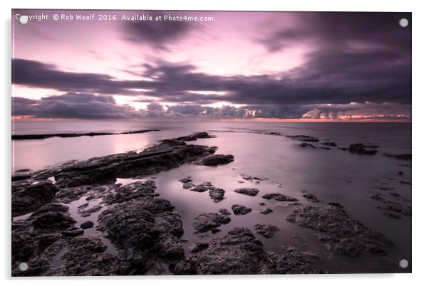 Purple Rise at the Naze Acrylic by Rob Woolf