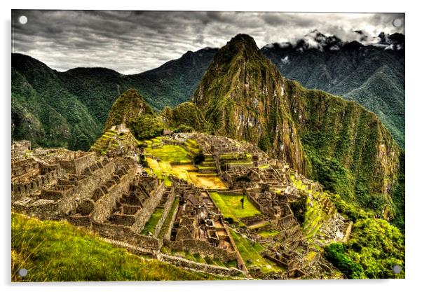 The Machu Picchu HDR . Wonder of humanity Acrylic by HQ Photo