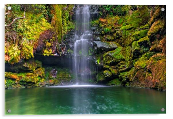 the Green Waterfall Acrylic by HQ Photo