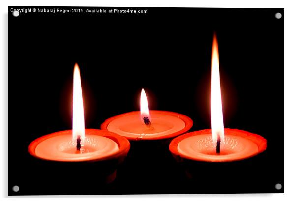 Diwali or Deepawali Butter Lamps! Acrylic by Nabaraj Regmi