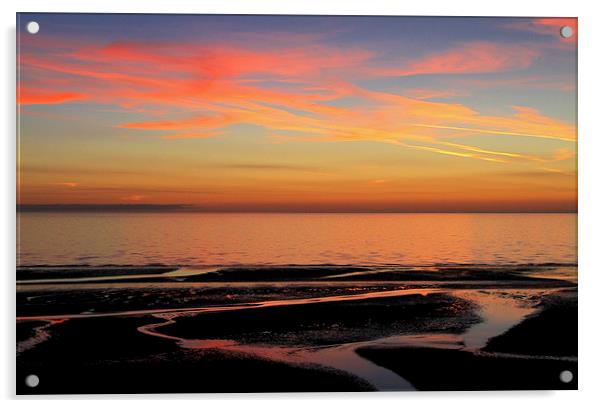  Fylde Coast Sunset  Acrylic by David Chennell