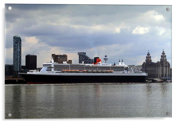  Queen Mary 2 Acrylic by David Chennell