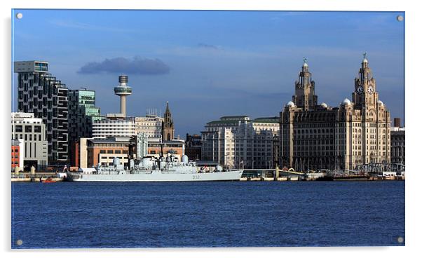  HMS Liverpools Final Visit To Liverpool Acrylic by David Chennell