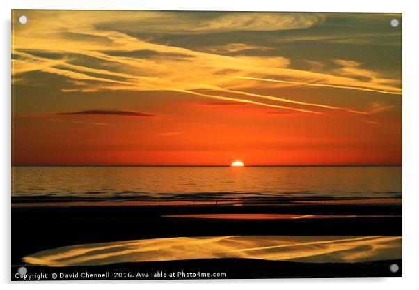  Fylde Coast Sunset   Acrylic by David Chennell